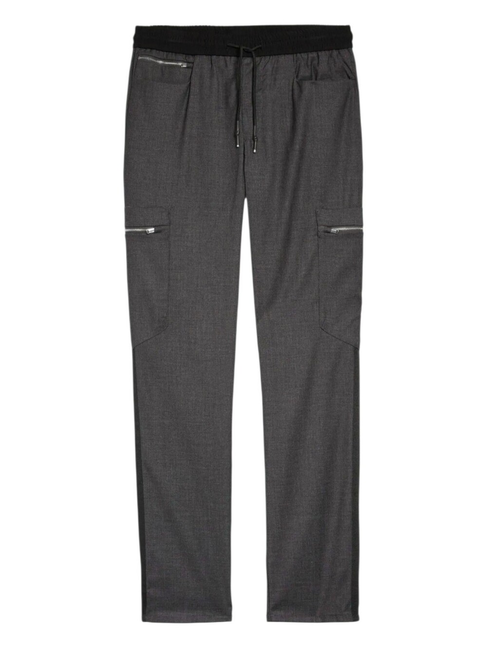 Karl Lagerfeld Paris Grosgrain Tuxedo Stripe Cargo Pants Charcoal Gray Mens MD